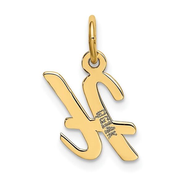 10k Yellow Gold Small Script Initial H Charm - Picture 4 of 4